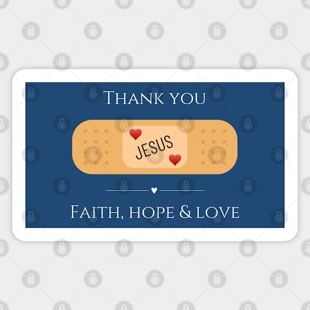 Thank you Jesus,  faith hope and love Sticker by Bailamor